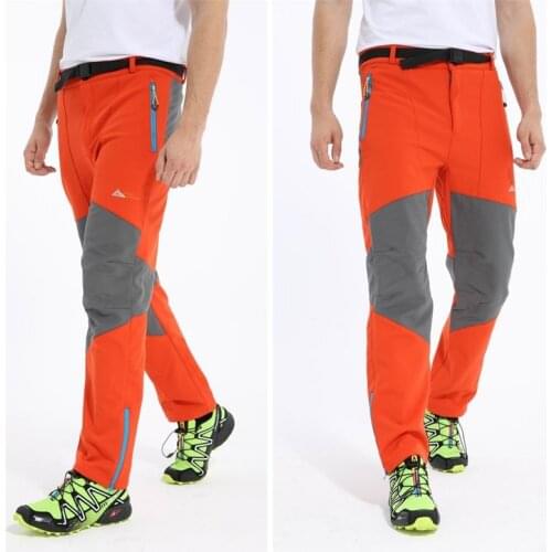 Breathable Waterproof Windproof Soft shell Hiking Pant for Men Outdoor Sports Trousers Mens Hiking Climbing Fishing Pant