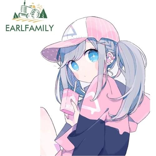 EARLFAMILY 13cm x 10cm For Anime Gir Car Sticker Cute Decals Scratch-Proof Vinyl Car Accessories Trunk Waterproof Decoration