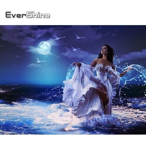 Evershine Diamond Painting Full Square Diamond Embroidery Girl Portrait Crystal Painting Diamond Mosaic Woman Cross Stitch Kit