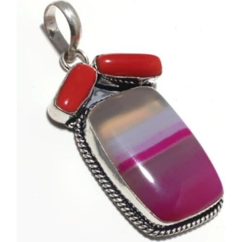 Solar Agates Pendant Silver Overlay over Copper , 67 mm, P6807