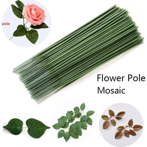 Fake Flower Branch Artificial Flower Stem Iron Wire Supply Realistic Floral Stem Flower Accessories Festival Gift Accessory