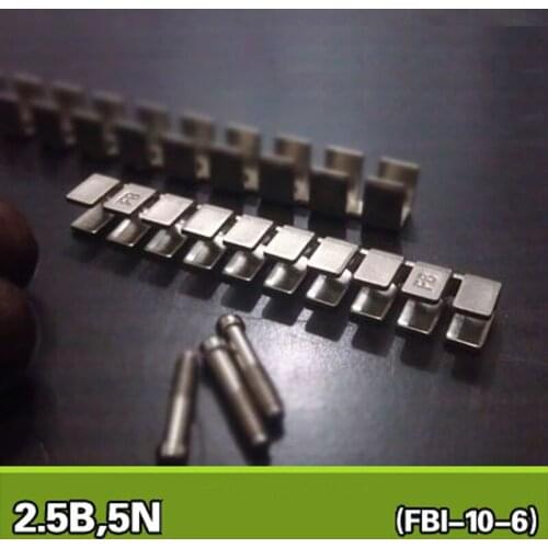 UK2.5B Din Rail Terminal Blocks Accessories Jumper Bars FB-10-6