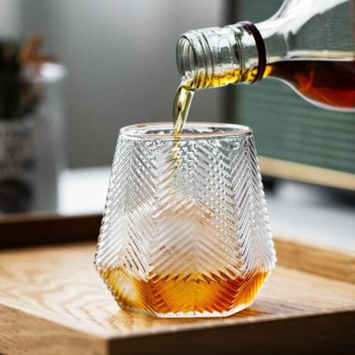 Diamond pattern coffee transparent glass home high temperature resistant fruit juice drink high-value female Nordic water cup