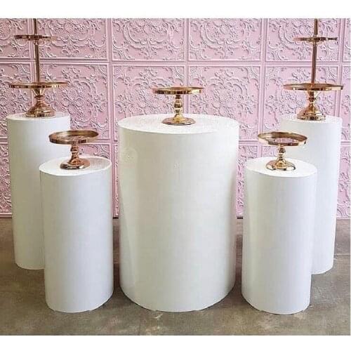 Round Cylinder Pedestal Display Art Decor Cake Rack Plinths Pillars for DIY Wedding Decorations Holiday