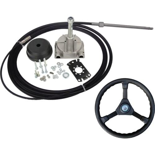 Boat Steering System Outboard Single Turbine Rotating W/ Marine Steering Wheel Cable 12FT