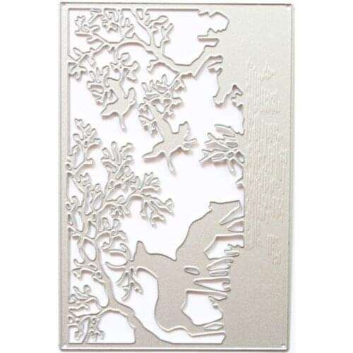 Metal Cutting Dies Rectangle Frame Forest Tree Deer Stencils for DIY Scrapbooking/photo Album Decor Embossing DIY Paper Card