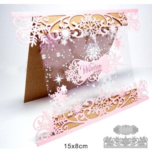 Lxxwtz Slimline Snowflake Borders Metal Cutting Dies Stencils for DIY Scrapbooking Decorative Embossing DIY Paper Card