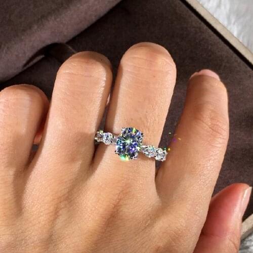 Trendy Female White Crystal Stone Ring Charm Silver Color Wedding Rings For Women Cute Oval Zircon Thin Engagement Ring