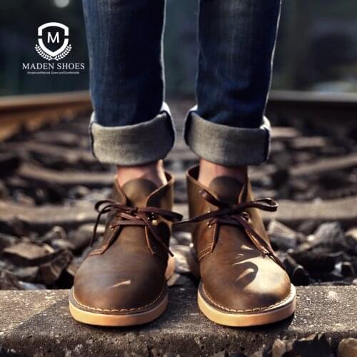 Maden Men Boots Comfy Lace-up High Quality Leather Mens Boots 2020 Autumn Fashion Shoes Man Durable outsole Men Casual Boots