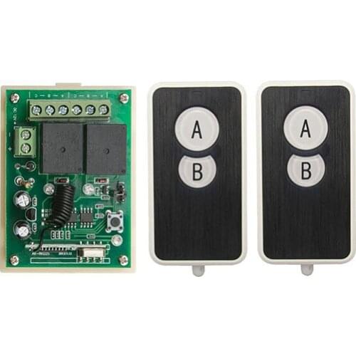 New DC12V 2CH Wireless RF Remote Control Switch 2* Ultra - thin acrylic Transmitter+ 1*Receiver for Appliances Gate Garage Door