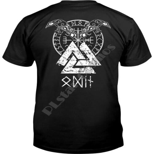 Odin Raven Valknut Vegvisir Viking T-Shirts Classic T-Shirt Summer cotton t shirts Women for Men Casual Tees Short Sleeve