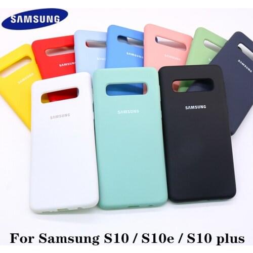 Original Liquid Silicone Case 4-Frames Soft-Touch Silky Finish Protective Cover For Samsung Galaxy S10/S10E/S10 Plus With Box
