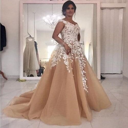 Plus Size Evening Gowns Evening Dresses abendkleider Long Prom Party Gown Applique Customized Evening Dresses Lace Up abiye