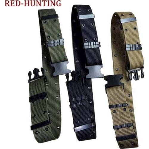 Men Airsoft Military Tactical Belt Unisex Durable Hunting Gear Waist Belt Outdoor Utility Adjustable Waist Support