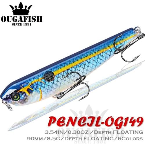 Fishing Lure Pencil Floating TopWater bait Weights 8.5g Peche Sea Bass Fish Tackle Double HooksArtificial Pesca Saltwater Lures