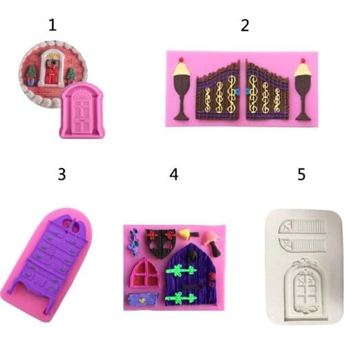 Door Window Cake Border Silicone Molds Cupcake Fondant Cake Decorating Tools Gumpaste Chocolate Moulds