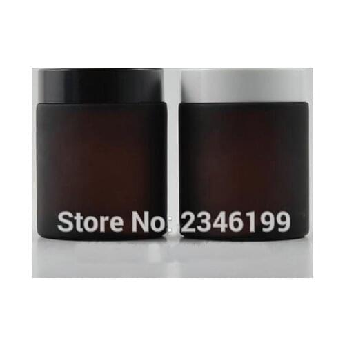 100G 100ML Brown Color Glass Cream Jar Empty Cosmetic Hire Care Cream Pot Black White Color Lid Amber Glass Jar 10pcs/lot
