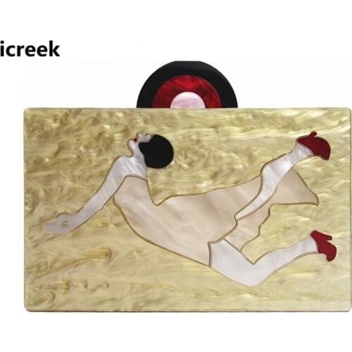 Brand Wallet Women Luxury Evening Bag Fashion Acrylic Vintage cute Handbag Party Patchwork Beauty Shoulder Bag Casual Clutcthes