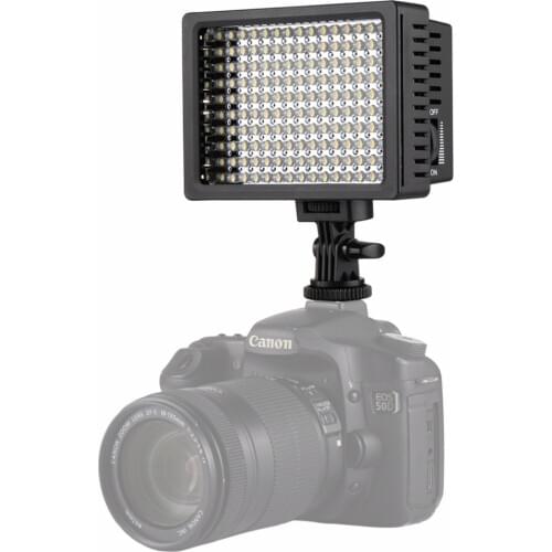 HD-160 White Light LED Video Light on-Camera Photography Lighting Fill Light for Canon/ Nikon DSLR Camera with 3 Filter Plates