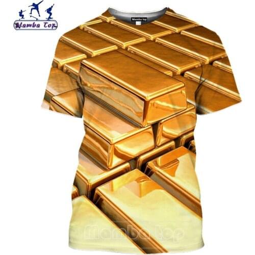Mamba top New 3D Print Gold T Shirt Short Sleeve Mens T-shirts Diamond Men Tshirt O Neck Glow Women Tees High Street Sportswear