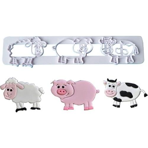 Birthday Cake Animal Spray Stencil Decorating Templete Fondant Mold Cow Pattern Printing Pastry Biscuits Kitchen Baking Tools