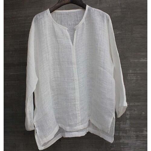 8 Colors Vintage Cotton Linen Shirt Men Casual Long Sleeve Oversize Tops Camisa V Neck Boho Style Mens Shirts Plus Size M-5xl