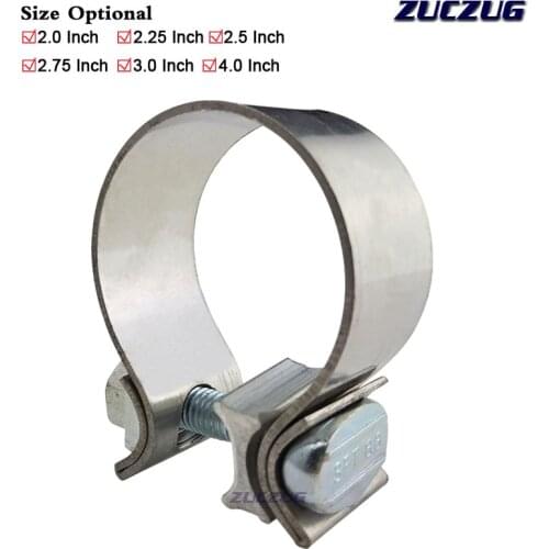 ZUCZUG High Strength Butt Joint Universal Stainless Steel Exhaust Clamp Band Kit Auto Turbo Pipe Clips