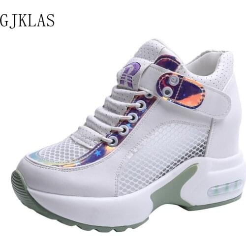 Platform Wedge Shoes Women Summer High Heels Sneakers Women Shoes Casual White Shoes Woman Chunky Sneakers Fashion Hidden Heels