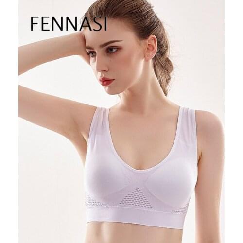 FENNASI Womens Sports Bhs Mesh Non-Wireless Volle Abdeckung Bra Top Gym Fitness Atmungsaktive Sexy Push Up Frauen Underwear