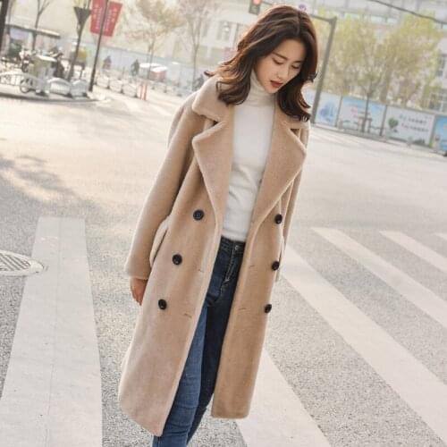 Women Real Fur Coat Winter Sheep Shearing 200% Wool Jacket Korean Clothes Long Jackets Manteau Femme LL208 KJ4227
