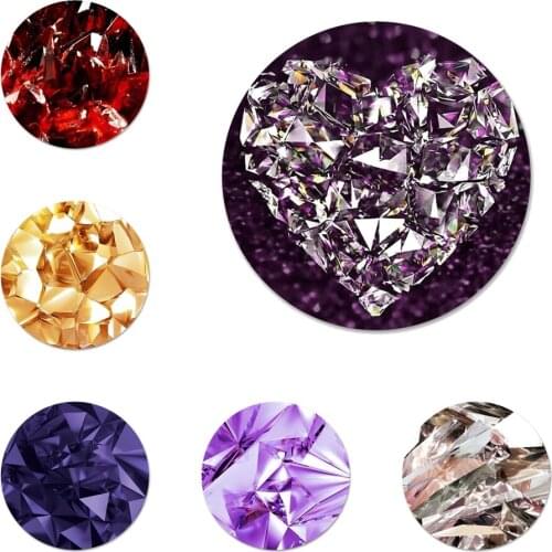 58mm Crystal Diamond design Icons Pins Badge Decoration Brooches Metal Badges For Backpack Decoration
