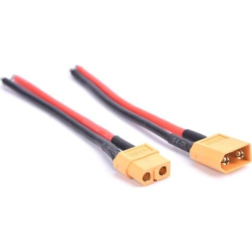 1set XT60 XT-60 Male+Female Bullet Connectors Plugs With Silicon 14 AWG Wire For RC Lipo Battery (1 Pair) Banana Plug Connectors