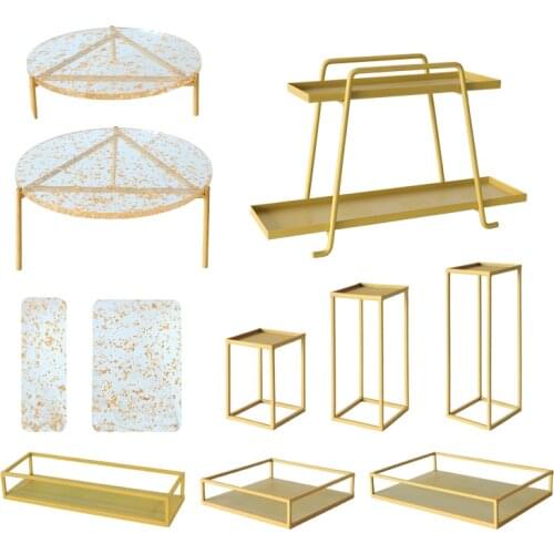 1pcs -3pcs/lot Gold Metal Wedding Multi-Layer Cake Stand Rack Set Festival Party Display Tray