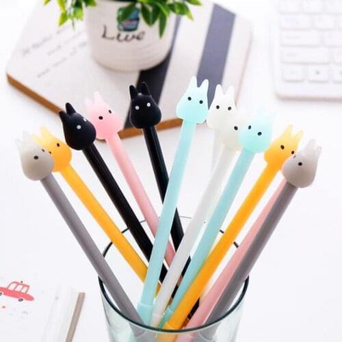 1pc Kawaii Creative Jelly Silicone Chinchilla Gel Pen Learning Signature Pen Stationery Bullet Journal Office School Supplies