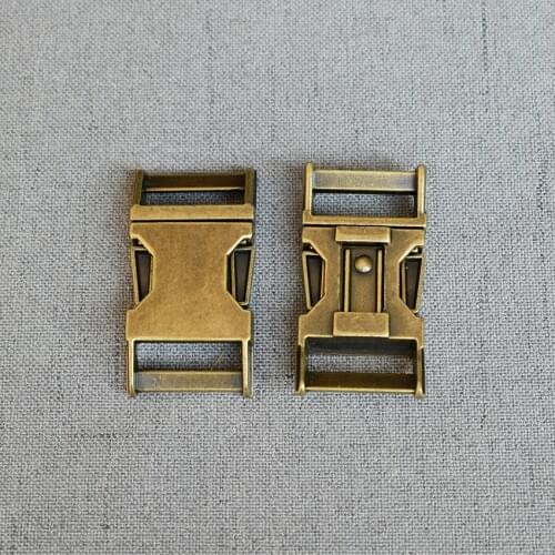 10 Pcs/Lot 20mm Bronze Metal Quick Side Release Buckles for Webbing Tactical Belt Dog Collar DIY Outdoor Luggage Accessories