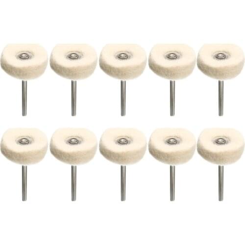10pcs Wool Cotton Wheel Brushes Cleaning Tools Polishing Drill Grinder Wheel Brush Rotary Cleaners Accessories