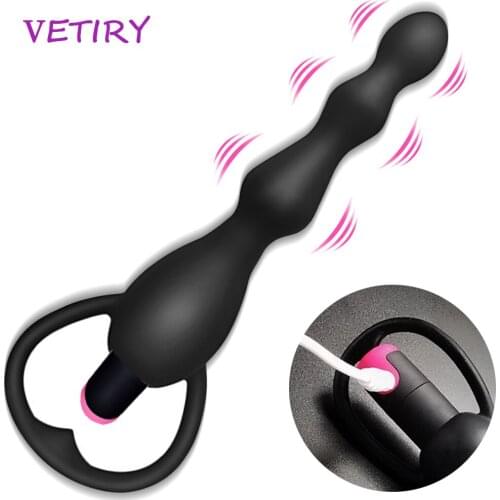 10 Speed Anal Vibrator Anal Beads Butt Plug Stimulator Gay Prostate Massage Adult Sex Toys For Men Women USB Charging Silicone