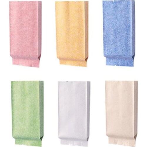 100pcs Heat Sealable Side Gusset Oolong Green Tea Packaging Bags Storage Small Cotton Paper Aluminum Foil Open Top Pouch Bags