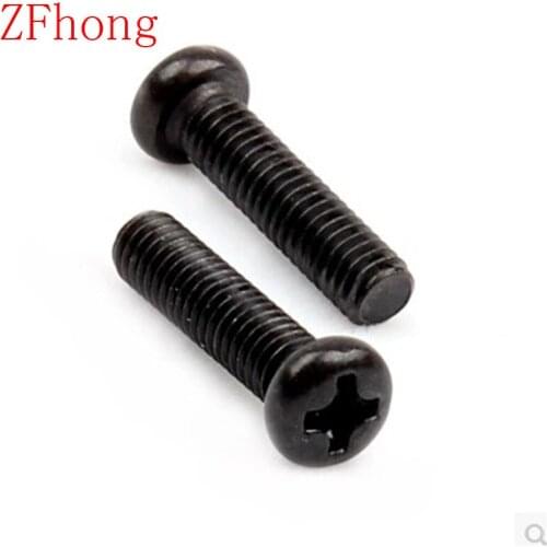 1000pcs M1*3/4/5/6 steel with black phillips pan round head machine screw