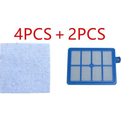 2PCS Hepa Filter H12 H13+4 PCS Motor cotton filter for Philips Electrolux Vacuum Cleaner replacement parts