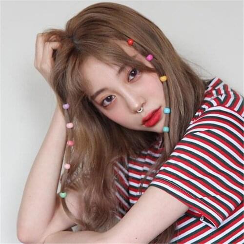 20/40/60PCS 2021 New Korea Lovely Beads Hairpin Girls Candy Colors Plastic Mini Hair Clips Barrette Headwear Hair Accessories