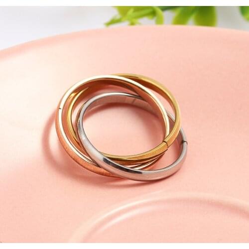 2020 three rings Stainless Steel Ring For Woman Girl For Men Couple Ring Wedding Ring