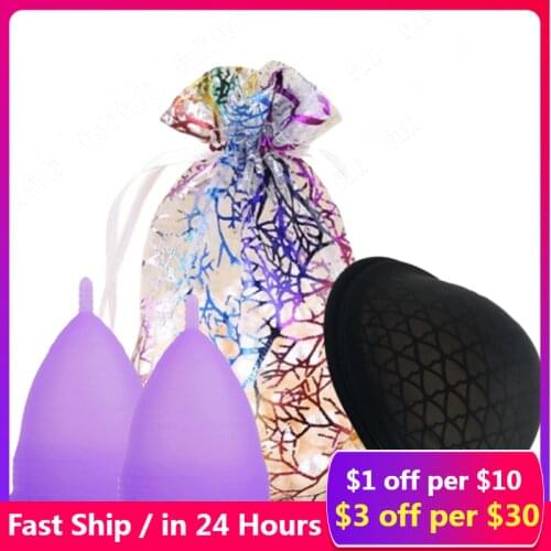 4pcs Reusable Menstrual Disc Flat-fit Design Extra-Thin Sterilizing Silicone Menstrual Cup Tampon Or Pads Alternative Dropship