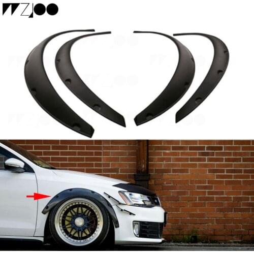 Hot Car universal 4 x Plastic Car Body Wheel Eyebrow Fender Flares Flexible Durable ( Black)