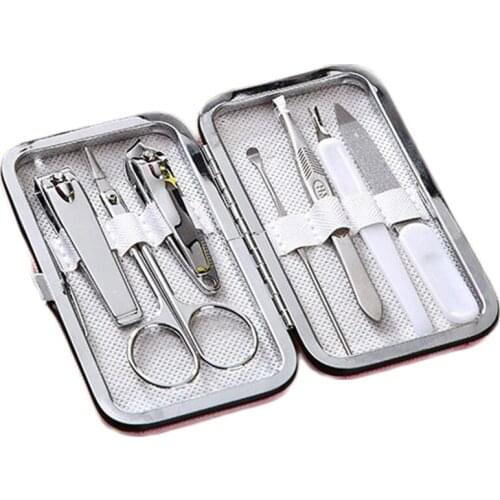 7 Pcs Manicure Nail Clippers Set Portable Pedicure Household Ear Spoon Nail Clippers Manicure Tool Pedicure Nail Scissor