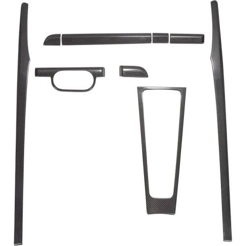 9pcs LHD Real Dry Carbon Fiber Interior Trims Dashboard Panel Cover Add On Type For Porsche 718 2016up