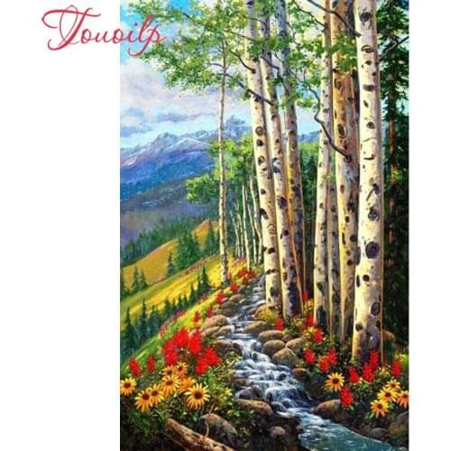 100% Full 5D Diy Daimond Painting "forest Creek" 3D Diamond Painting Round/Square Rhinestones Diamant Painting Embroidery