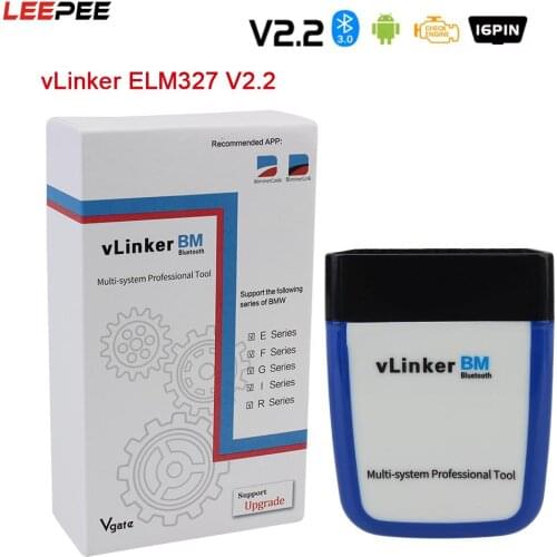 ELM327 V2.2 vLinker BM Car Diagnostic Tool For BMW Bimmercode Code Reader OBD2 Scanner Bluetooth 3.0