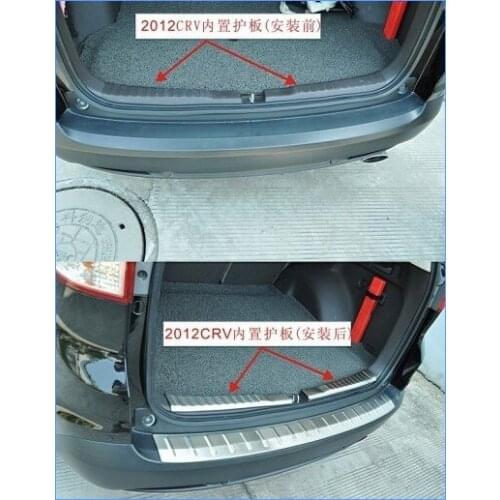 Free shipping! Higher star stailness steel 2pcs rear bumper foot plate/trunk plate/ trunk boot bar(inside) For Honda CRV 2012