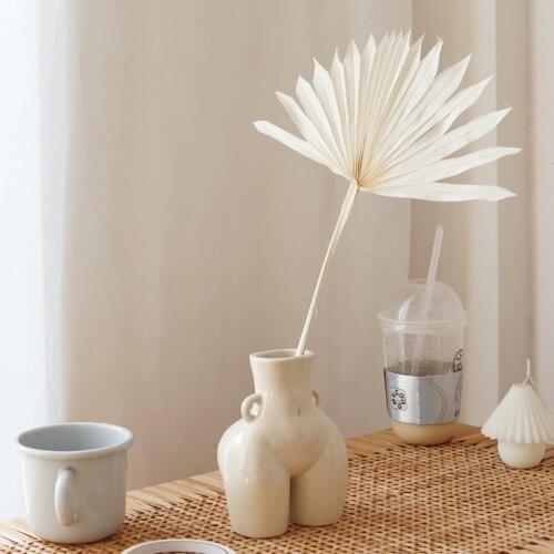 Palm Fan Leaf Home Decor Dried FlowerPlant Real Preserved Plants Living Indie Room Decoration Window Reception Party Wedding